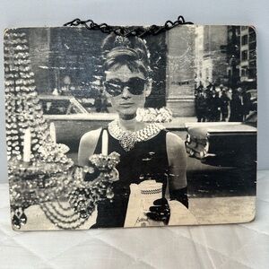 Audrey Hepburn Breakfast At Tiffany’s Movie Publicity Photo Window Scene Wood De